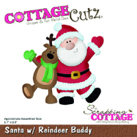 Billede: skæreskabelon julemand med rensdyr, Dies CottageCutz CC-1104, Santa w/Reindeer Buddy