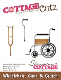 Billede: skæreskabelon Dies CottageCutz CC-397 kørestol og krykkestokke, førpris kr. 106,- nupris