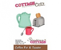 Billede: skæreskabelon brødrister, el-kedel og tekrus, Coffee Pot & Toaster (CC-429), cottagecutz, førpris kr. 80,- nupris