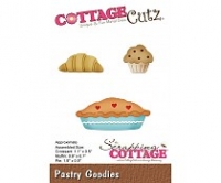 Billede: skæreskabelon croissant, cupcakes og pie/tærte, cc-431, CottageCutz, førpris kr. 70,- nupris