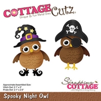 Billede: skæreskabelon halloween ugler, Dies CottageCutz CC-531 Spooky Night Owl