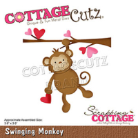 Billede: skæreskabelon svingende abe, Dies CottageCutz CC-594, Swinging Monkey