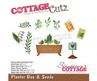 Billede: skæreskabelon plantekasse, planter og frøposer, Dies CottageCutz Planter Box & Seeds (CC-752)