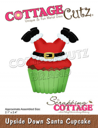 Billede: skæreskabelon julemand i cupcake, Dies CottageCutz CC-796, Upside Down Santa Cupcake