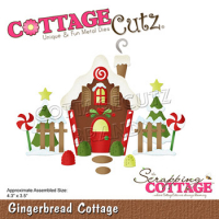 Billede: skæreskabelon pandekagehus, Dies CottageCutz CC-827, Gingerbread Cottage