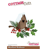 Billede: skæreskabelon fuglehus på en gren, Dies CottageCutz CC-836, Woodland Birdhouse