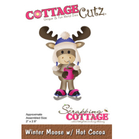 Billede: skæreskabelon vinterklædt elg med cacao, Winter Moose w/Hot Cocoa, cc-967, CottageCutz