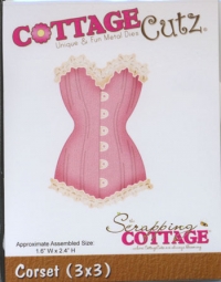 Billede: corset, 1,6x2,4 inch, cottage cutz, førpris kr. 114,00, nupris