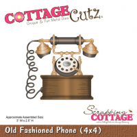 Billede: skæreskabelon Dies CottageCutz CC4x4-532, Old Fashioned Phone, førpris kr. 115,-, nupris