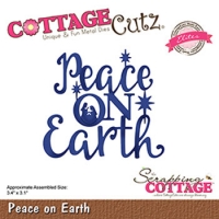 Billede: skæreskabelon peace on earth, cce-523, 8,6x7,8cm, cottagecutz, førpris kr. 114,00, nupris