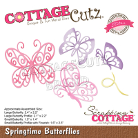 Billede: skæreskabelon sommerfugle, CottageCutz Springtime Butterflies, CCE-568, førpris kr. 148,- nupris
