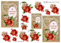Billede: 2 kort og 1 lille kort til bryllup, hm-design