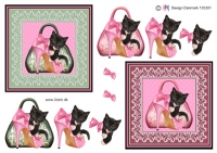 Billede: kattekilling i damesko ved taske, hm-design, førpris kr. 6,-