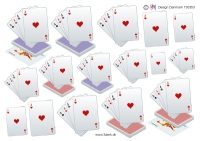 Billede: 4 esser og en bunke spillekort, hm-design