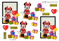 Billede: minnie mouse med gaver og balloner, hm-design