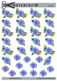 Billede: små blå blomster, quickies, førpris kr. 6,- nupris