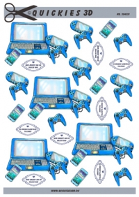 Billede: blå computer, mobil og spillekonsol, quickies