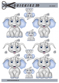 Billede: elefant med lyseblå øre, quickies