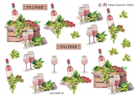 Billede: vin og druer i kasse, hm-design