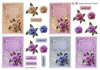 Billede: 5 små kort med hestesko og blomst, hm-design