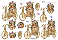 Billede: en dekorationscykel med hund i kurven, hm-design