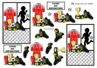 Billede: fodbolddreng i silhuet, fodboldtøj og pokal, hm-design