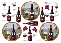 Billede: cirkel med glad rødvin, hm-design