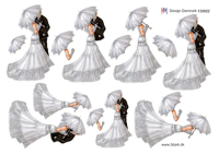 Billede: romantisk brudepar under paraplyen, hm-design