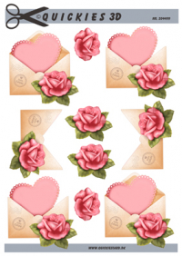 Billede: hjerte i kuvert med rose, quickies