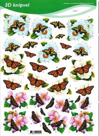 Billede: sommerfugl i blomster, voorbeeldkaarte, tilbud