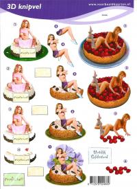 Billede: kvinder i kager, voorbeeldkaarten, tilbud