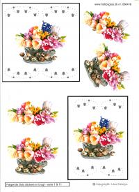 Billede: påskeæg og blomster med dotsmønster, lene design, tilbud