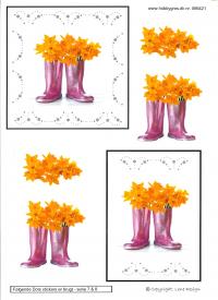 Billede: gummestøvler med blomster og dotsmønster, lene design, tilbud