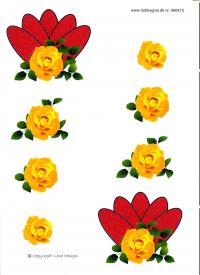 Billede: gul rose med baggrund, lene design, tilbud