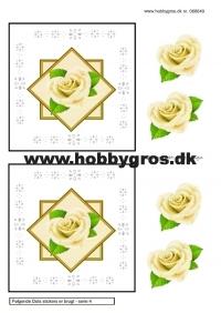 Billede: gul rose med dotsmønster, lene design, tilbud
