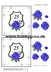 Billede: skjold med 25 og rose, lene design, tilbud