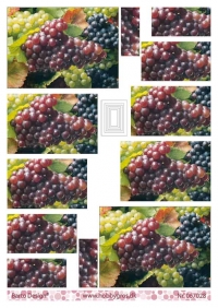 Billede: druer som pyramidekort, barto design, førpris kr. 6,- nupris