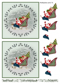 Billede: julemanden i kane med dotsmønster, barto design, førpris kr. 6,- nupris