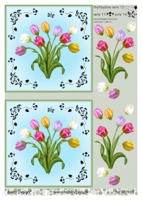 Billede: tulipaner, barto design, der er brugt dots fra serie 12, 11 og 14, førpris kr. 6,- nupris