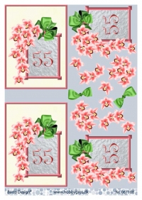 Billede: årstal 55 år med blomster, barto design, førpris kr. 6,- nupris