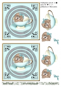 Billede: hund i kop, barto design, der er brugt dots fra serie 8 og 10, førpris kr. 6,- nupris