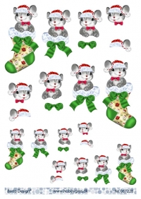 Billede: julemus i julesok, barto design, førpris kr. 6,- nupris