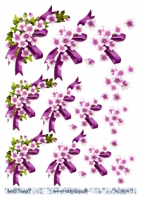 Billede: sløjfe med blomster, barto design, førpris kr. 6,- nupris