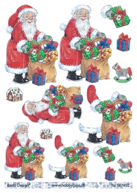 Billede: julemand med gavesæk, barto design, førpris kr. 6,- nupris