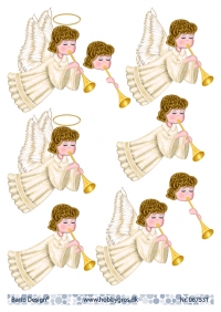 Billede: engel med trompet, barto design, førpris kr. 6,- nupris