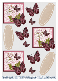 Billede: sommerfugle og et løst skrivefelt, barto design