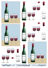 Billede: rødvin i glas og flaske, barto design