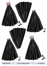 Billede: lang sort kjole med sko, barto design