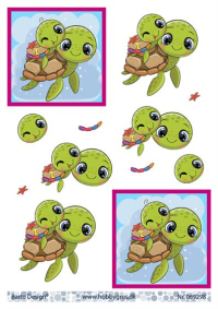 Billede: skildpaddemor med unge på skjoldet, barto design