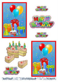 Billede: balloner, gaver og kage, barto design
